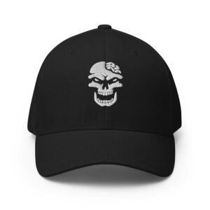 Living Braindead White Skull Logo Structured Twill Cap